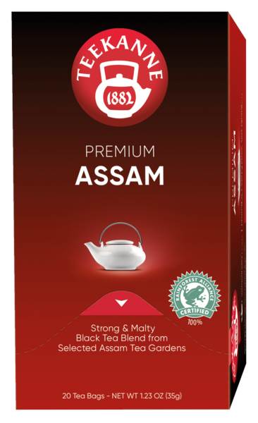 Teekanne Premium Assam, Kräftige Schwarztee Mischung, kuvertiert, Beutel  à 1,75g, (6244) 20 BT/PK