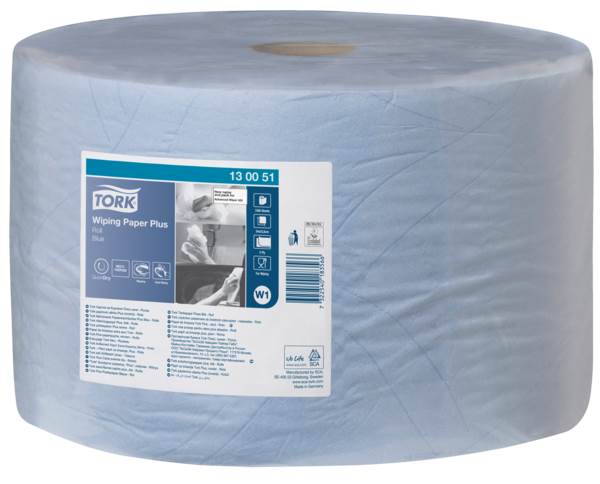Tork Starke Mehrzweck Wischtücher, 2lagig, blau, 24x34cm, 1500 Blatt, W1, 510m, (130051) 1 RO