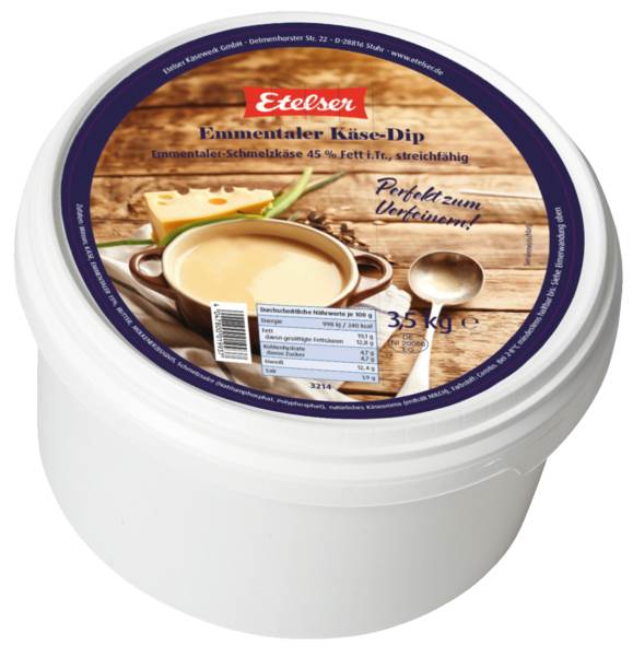Etelser Emmentaler Käsesauce, Schmelzkäsezub. 60% Fett i.Tr., Deutschland, 3,5 KG/EI