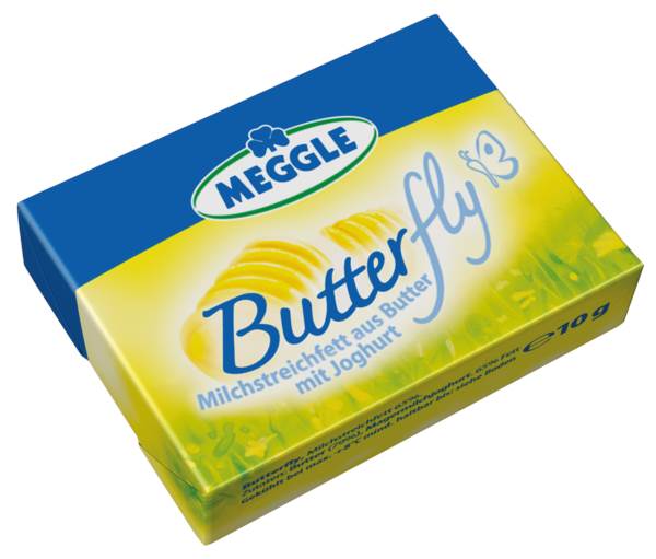Meggle Butterfly, Aufstrich aus Butter mit Joghurt, 10g, 100 ST/KT
