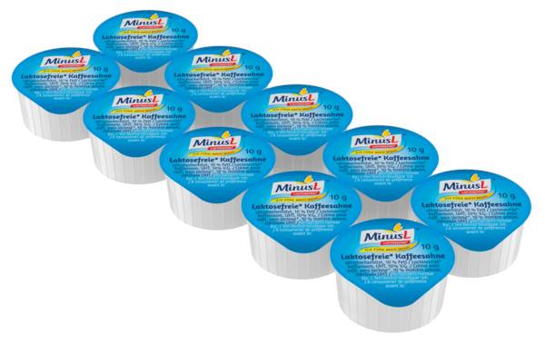 MinusL Kaffeesahne, 10% Fett, laktosefrei, 10er Riegel, 100 G/PK ungekühlt haltbar