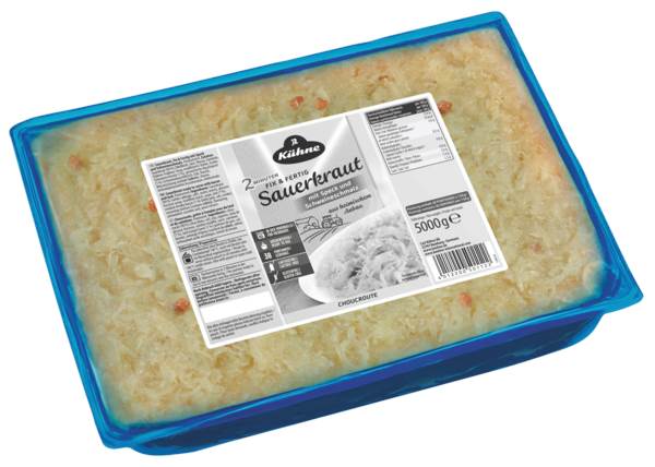 Kühne Sauerkraut fix & fertig, mit Speck, Zwiebeln und Schweineschmalz, 5 KG/BT