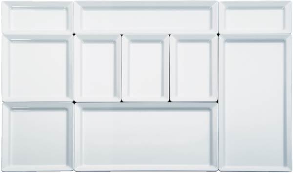 APS Melamin-Tablett GN 1/1, 53 x 32,5 cm, 3 cm hoch, weiß, 1 ST bruch- und spülmaschinenfest,