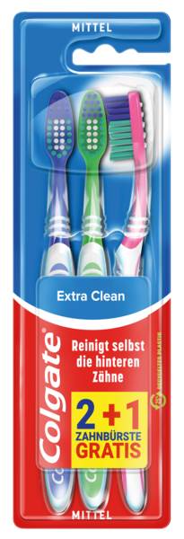 Colgate Zahnbürste, Extra Clean, Medium, 2+1, Aktion, (61010066) 1 PK