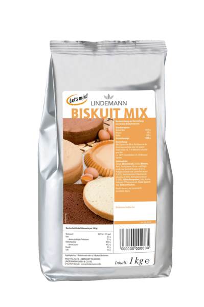 Westfalia Let's Mix Biskuit Mix, Grundmischung unter Zugabe von Wasser und Vollei, 1 KG/BT