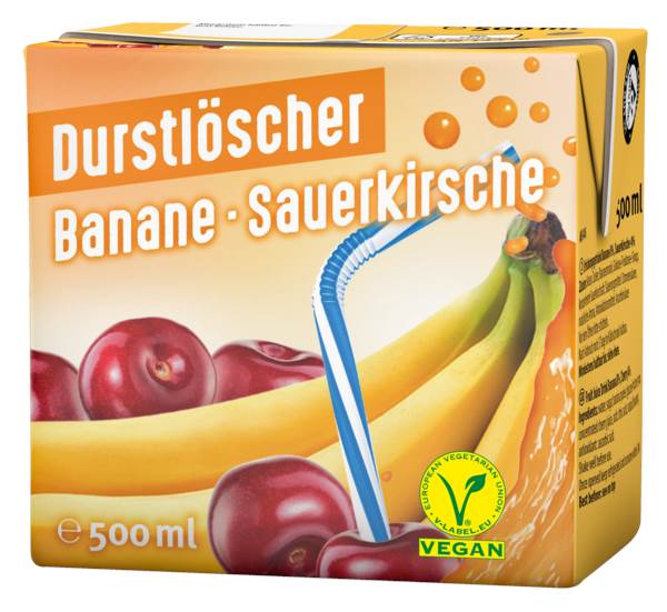Durstlöscher Durstlöscher Banane-Kirsch, Fruchtsaftgetränk, 0,5 L/PK