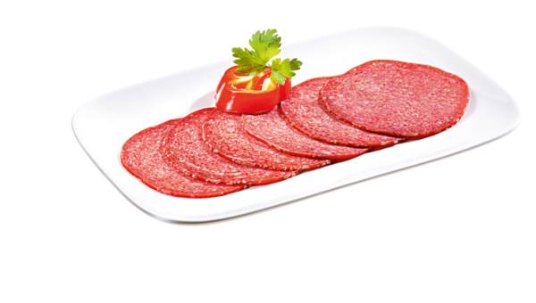 Holsteiner Putenräucherei Truthahn-Salami, rein Truthahn, Kaliber 80, 48-50 Scheiben, 0,5 KG/PK