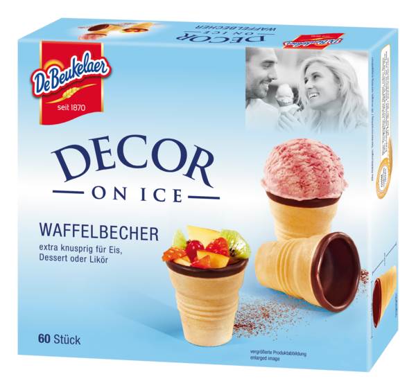 Decor on Ice Waffel-Likör-Becher, mit 51% kakaohaltiger Fettglasur, 60 ST/PK