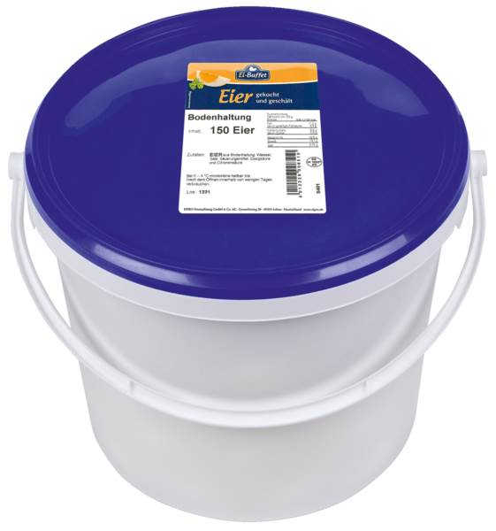 Eibuffet Eier gekocht & geschält aus Bodenhaltung, HKL A, größe S - über 37g, 9,8kg, 150 ST/EI