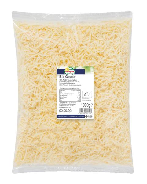 Bio Gouda gerieben, Schnittkäse, Kuhmilch, 48% Fett i.Tr., Deutschland, 1 KG/BT