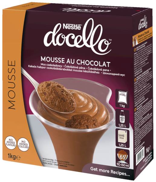 Nestlé docello Mousse au Chocolat, Dessertpulver, ohne Kochen, (12479989) 1 KG/FS