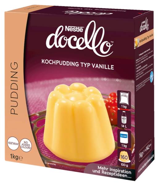 Nestlé docello Puddingpulver Typ Vanille, zum Kochen, (12137325) 1 KG/FS