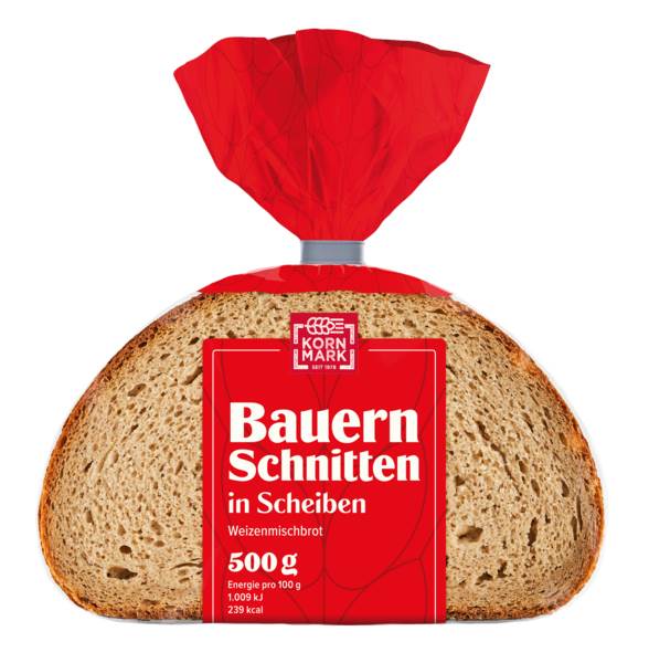 Kornmark Weizen-Bauernschnitten, Weizenmischbrot, 0,5 KG/PK