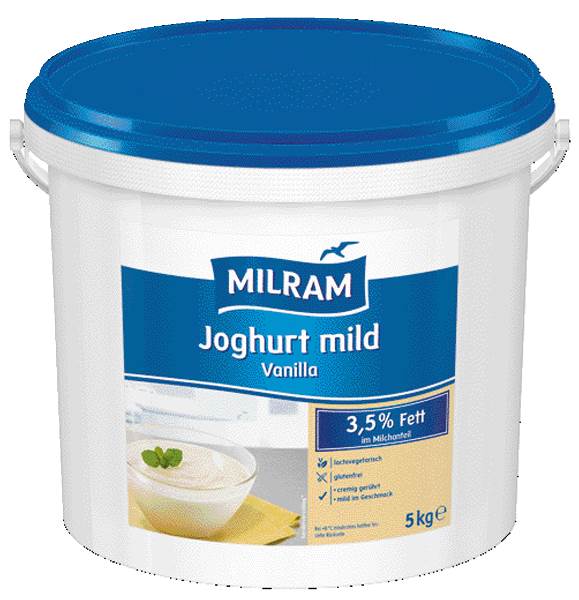 Milram Joghurt Vanilla, 3,5% Fett, 5 KG/EI Cremig-milder Joghurt
