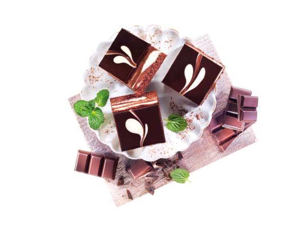 TK Erlenbacher Mousse au Chocolat Schnitte, in 24 Portionen vorgeschnitten, 1000 G/ST Blech 19,5x29cm , mit kakaohaltiger Fettglasur