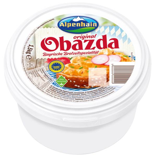 Alpenhain Obazda bayerische Brotzeit Käse, Weichkäsezub., 60% Fett i. Tr., Deutschland, 1,5 KG/BE