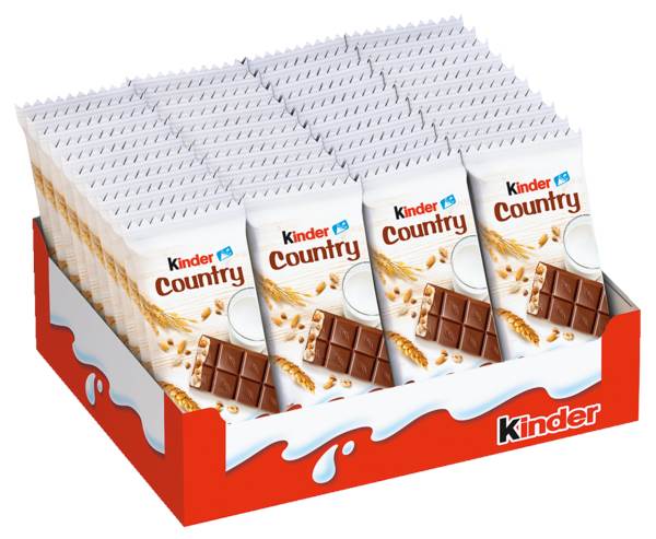 kinder Kinder Country, Batonik czekoladowy ze zbożem i mlecznym kremem, 24 GR/BT