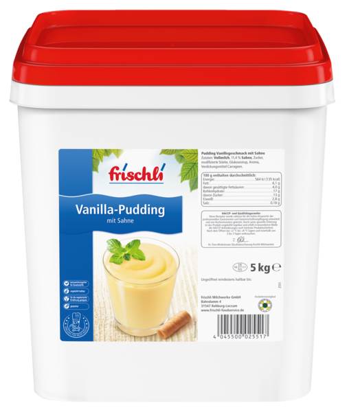 Frischli Pudding waniliowy, 6% tłuszczu, 5 KG/WD