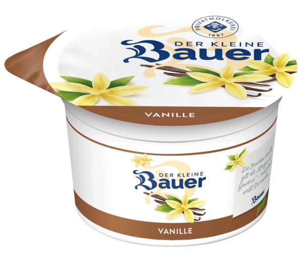 Bauer Fruchtjoghurt weiß, 3,5% Fett, 4fach sortiert, 100 G/BE