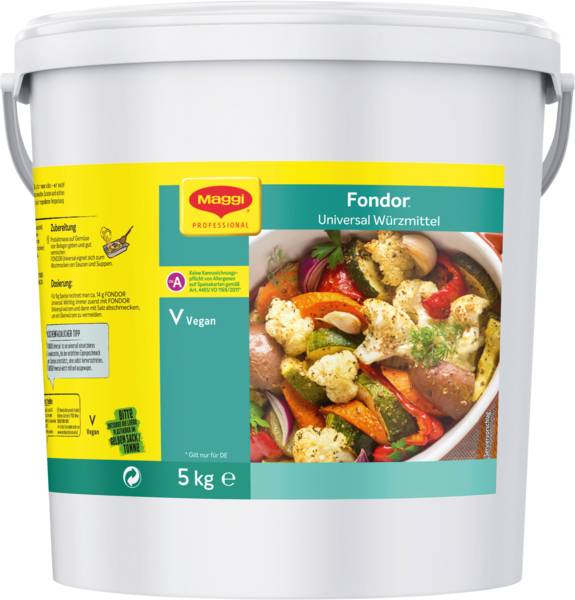 Maggi Professional Fondor Universal-Würzmittel (12332504) 5 KG/EI ohne kennzeichnungspflichtige Allergene, vegane Würzmischung