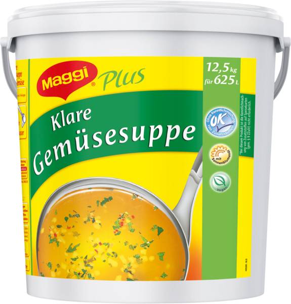 Maggi Plus Klare Gemüsesuppe, sofort löslich, Ergiebigkeit 625 L (11893563) 12,5 KG/EI