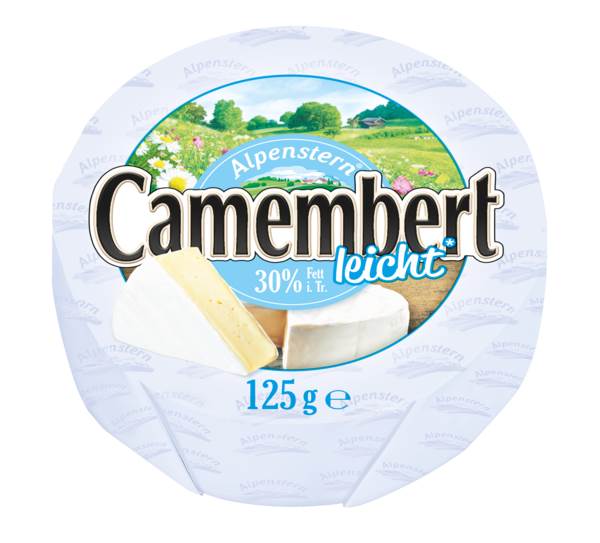 Alpenstern Camembert, Weichkäse, 30 % Fett i. Tr., Deutschland, 125 G/PK