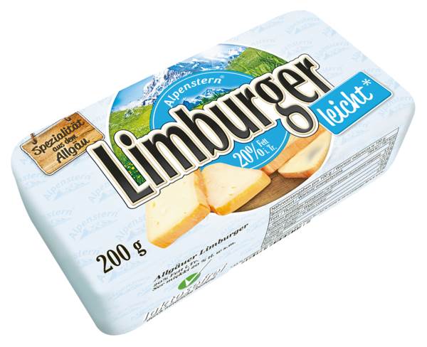 Alpenstern Allgäuer Limburger, Weichkäse, 20% Fett i.Tr., Deutschland, 200 G/PK