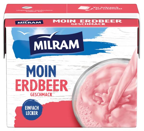 Milram MOIN H-Drink Erdbeer-Geschmack, 0,1% Fett, 200 ML/PK ungekühlt haltbar