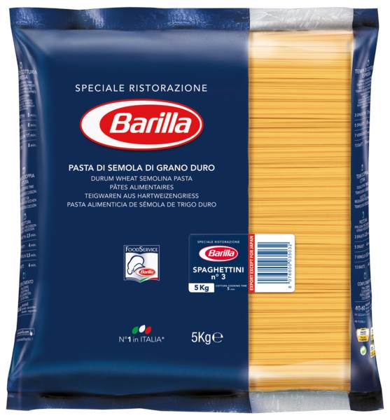 Barilla Barilla Spaghettini No.3       5kg 5 KG/BG