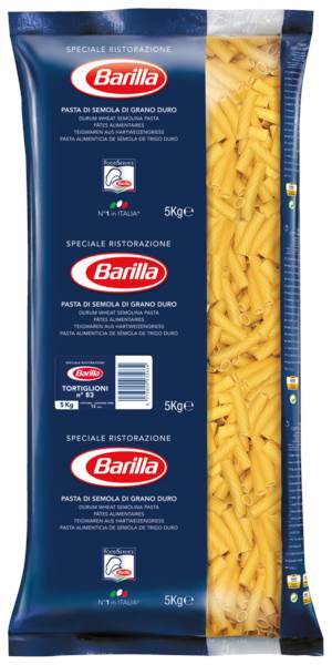 Barilla Tortiglioni, gerippte Röhren, Teigware, 5 KG/BT