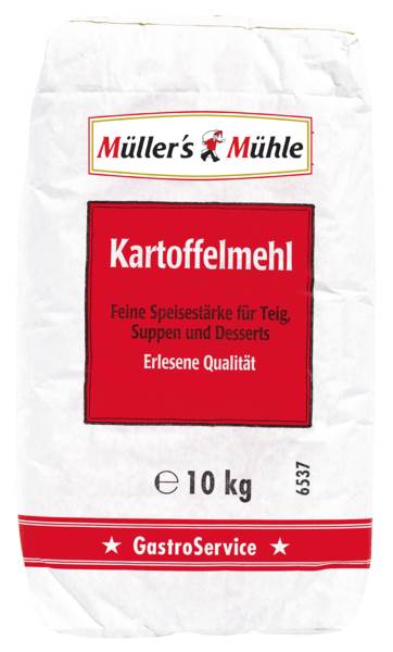 Müller`s Mühle Kartoffelmehl, Speisestärke für Teig, Suppen und Desserts, 10 KG/SA