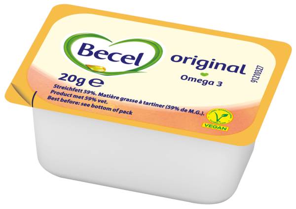 Becel Diät-Margarine, rein pflanzlich, 60% Fett, Portionen, 120x20g, 120 ST/KT