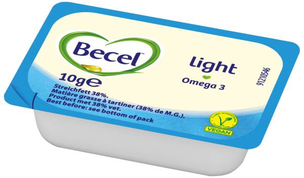 Becel Light Streichfett, rein pflanzlich, 38% Fett, Portionen, 10g, 200 ST/KT