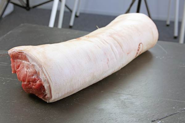 Mellemstykke af gris til Porchetta, med svær uden ben, ej ridset, 8-10 kg, DK