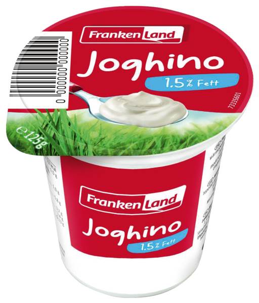 Frankenland Joghino Naturjoghurt, 1,5% Fett, 125 G/BE ungekühlt haltbar