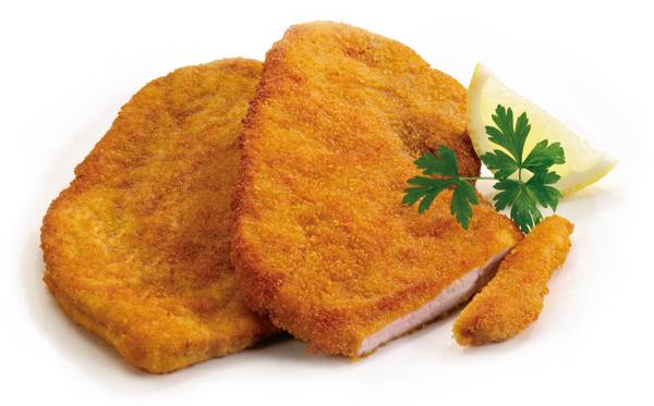 TK Base Culinar Lachsschnitzel, gegart, fertig gebraten, paniert, 120g, 60 ST/KT
