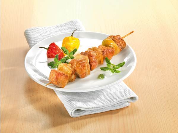 TK Base Culinar Fleischspieß, ca. 150 g, 50 ST/KT Schweinefleisch aus der Schulter, Zwiebeln