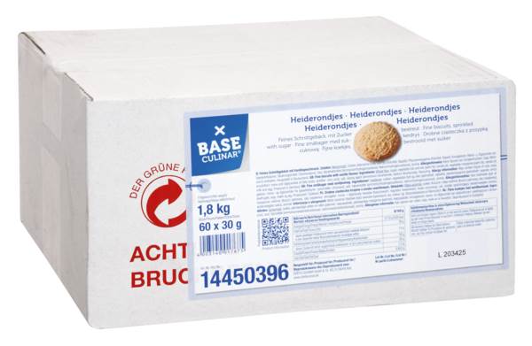 Base Culinar Heiderondjes, 2er Portion à 30 g, bestreut mit Zuckerkristallen, 60 PO/KT