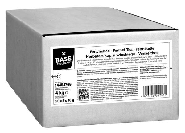 Base Culinar Fencheltee, 20 Filterketten à 5 Beutel, 1 Beutel bis 10 Liter, 1 KT