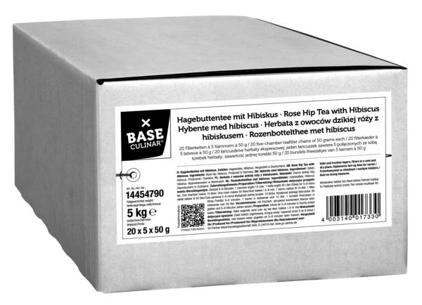 Base Culinar Hagebuttentee, 20 Filterketten à 5 Beutel, 1 Beutel bis 10 Liter, 1 KT