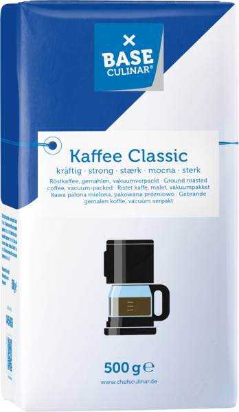 Base Culinar Kaffee Classic kräftig, gemahlen, 500 G/PK