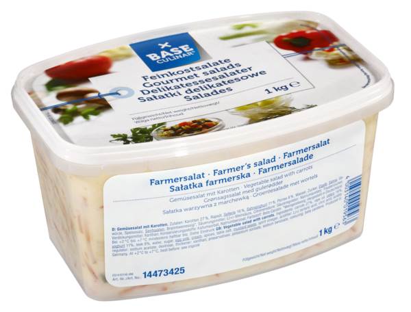 Base Culinar Farmersalat, 1 KG/BE Salat aus Karotten, Sellerie und Porree in Joghurtdressing