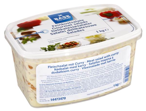 Base Culinar Fleischsalat mit Curry, 1 KG/BE feinstes Fleischbrät mit Ananas und Mandarinen