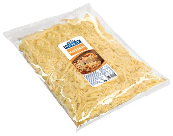 Polmlek Mieszanka serów Margerita, wiórki, ser Gouda (70%), ser mozzarella (30%) 2 KG/TB Zawartość tłuszczu min.25%.