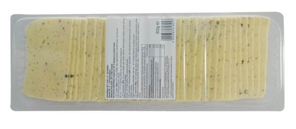 Allerstedter Käsescheiben Grüner Pfeffer, Schnittkäse, Kuhmilch, 50% Fett i.Tr., Deutschland, 500 G/PK