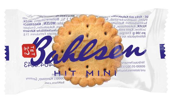 Bahlsen Hit Minis, Doppelkeks mit Kakaocremefüllung, 1er Portion, à ca. 7 g, 150 PO/KT