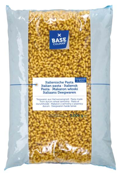 Base Culinar Pasta Stortelli Rigati gedrehte Röhren, 5 KG/BT