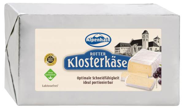 Alpenhain Rotter Klosterkäse,Weichkäse mit Weißschimmel aus Kuhmilch, mind.60% Fett i.Tr., 850 G/ST