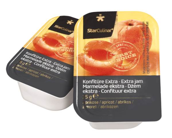 Star Culinar Konfitüre extra Aprikose, Portionen, 25g, Fruchtanteil 50 % 120 ST/KT