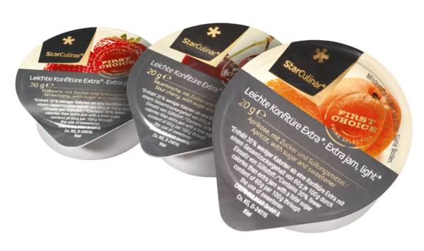 Star Culinar Light Konfitüre extra sortiert,Portionen,20g,40xE,40xA,20xK,Fruchta.50% 100 ST/KT